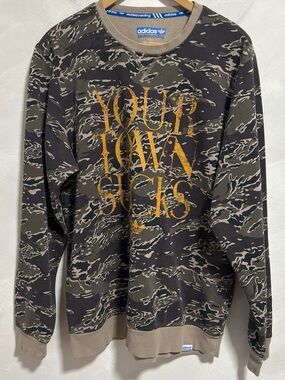 Adidas Skateboarding Your Town Sucks Camo Sweatshirt size medium grunge street
